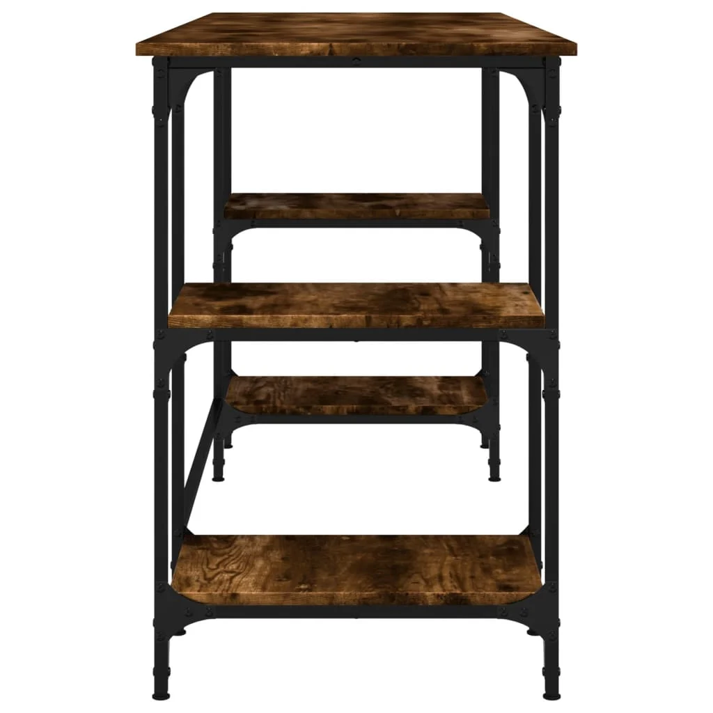 Bureau 140 x 50 x 75 cm chêne fumé bois d'ingénierie – modèle 12 – vue de dessus