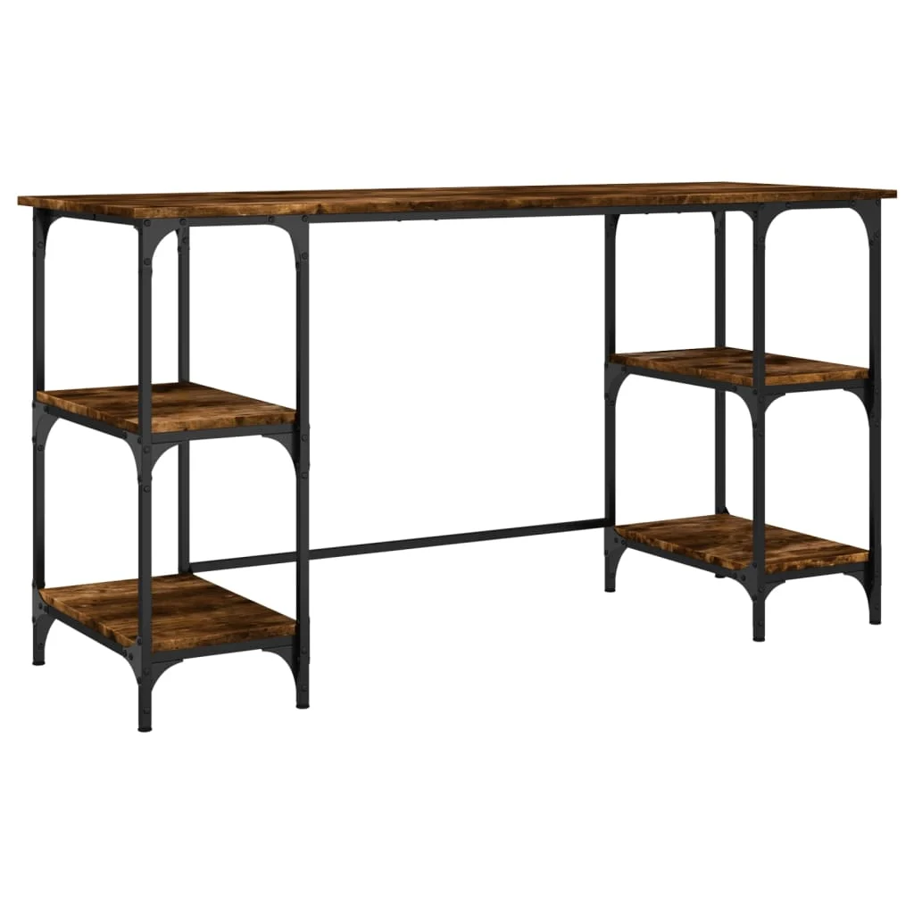 Bureau 140 x 50 x 75 cm chêne fumé bois d'ingénierie – modèle 12 – vue de côté