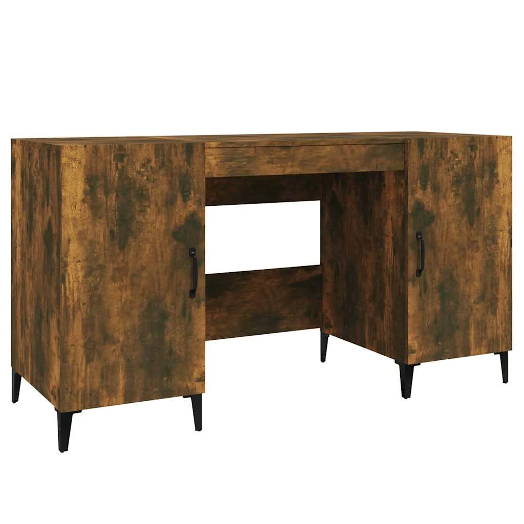 Bureau 140 x 50 x 75 cm chêne fumé bois d'ingénierie – modèle 2 – vue de côté