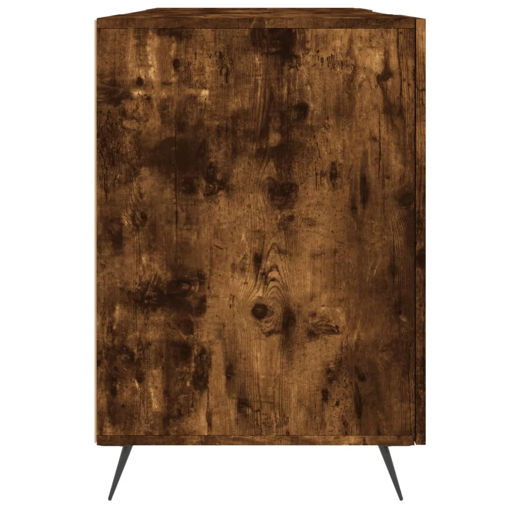 Bureau 140 x 50 x 75 cm chêne fumé bois d'ingénierie – modèle 3 – vue de dos