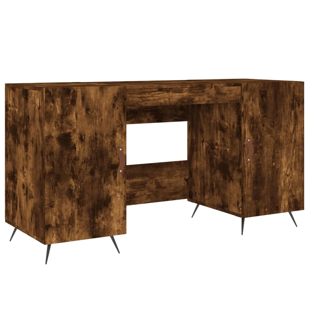 Bureau 140 x 50 x 75 cm chêne fumé bois d'ingénierie – modèle 3 – vue de côté