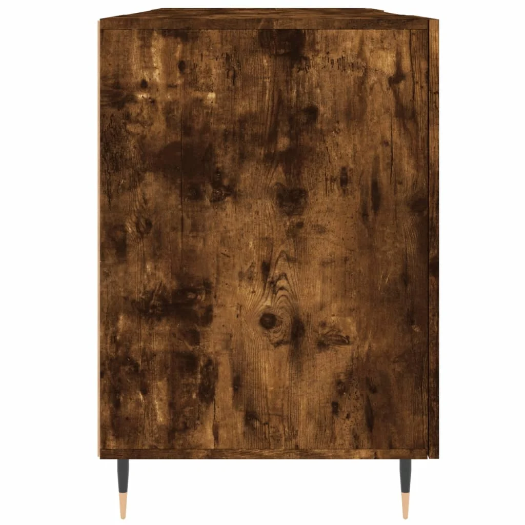 Bureau 140 x 50 x 75 cm chêne fumé bois d'ingénierie – modèle 4 – vue de dos