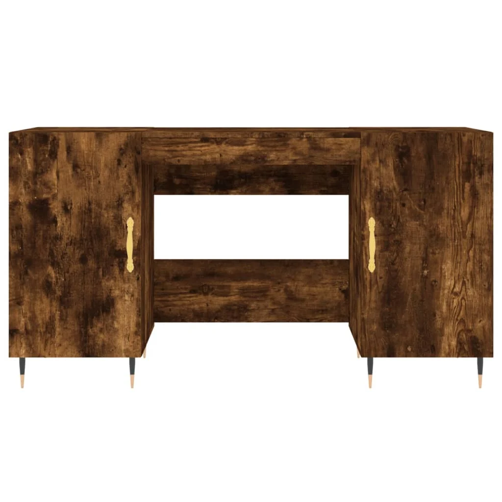 Bureau 140 x 50 x 75 cm chêne fumé bois d'ingénierie – modèle 4 – vue en situation