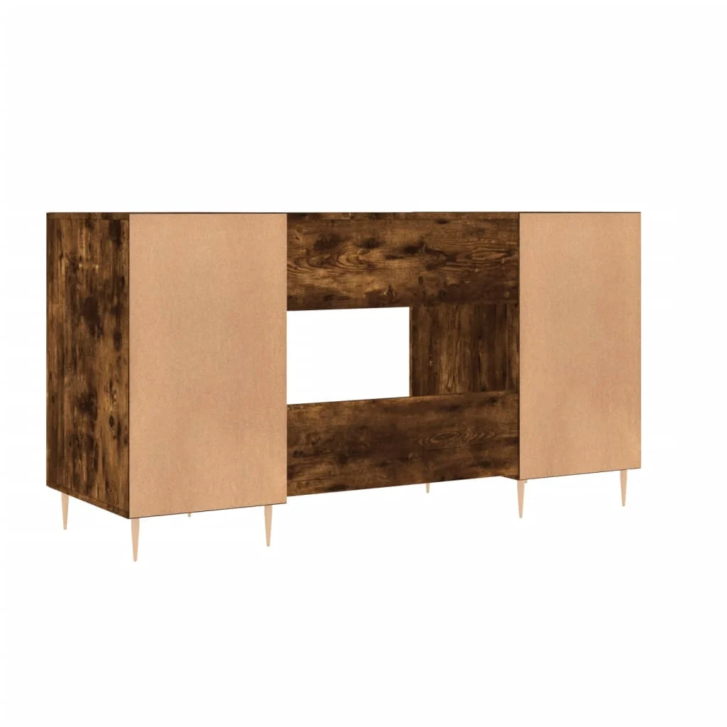 Bureau 140 x 50 x 75 cm chêne fumé bois d'ingénierie – modèle 5 – vue de dessus
