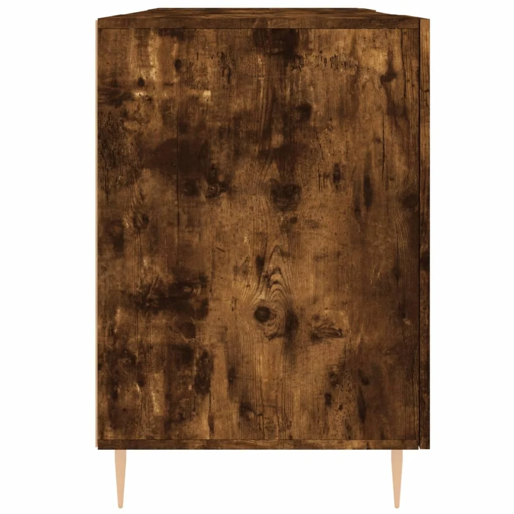 Bureau 140 x 50 x 75 cm chêne fumé bois d'ingénierie – modèle 5 – vue de dos