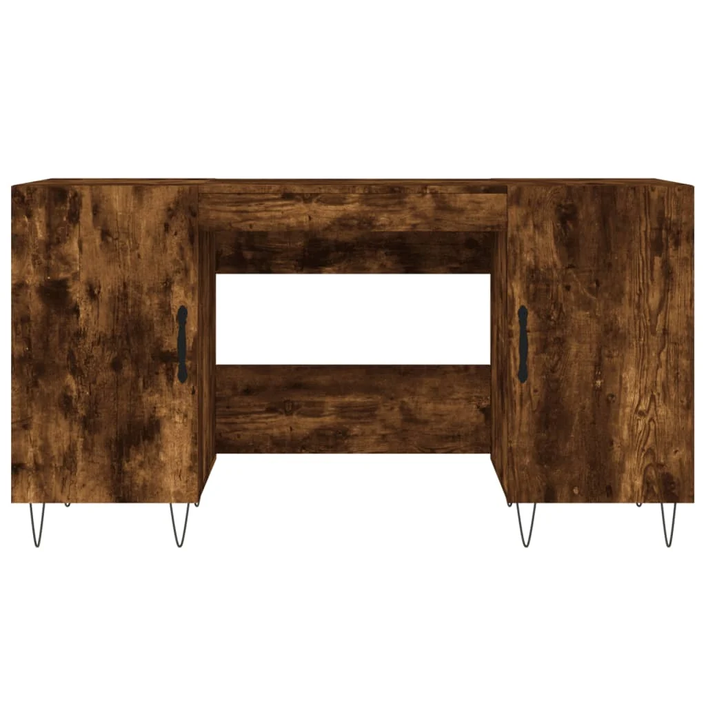 Bureau 140 x 50 x 75 cm chêne fumé bois d'ingénierie – modèle 6 – vue en situation