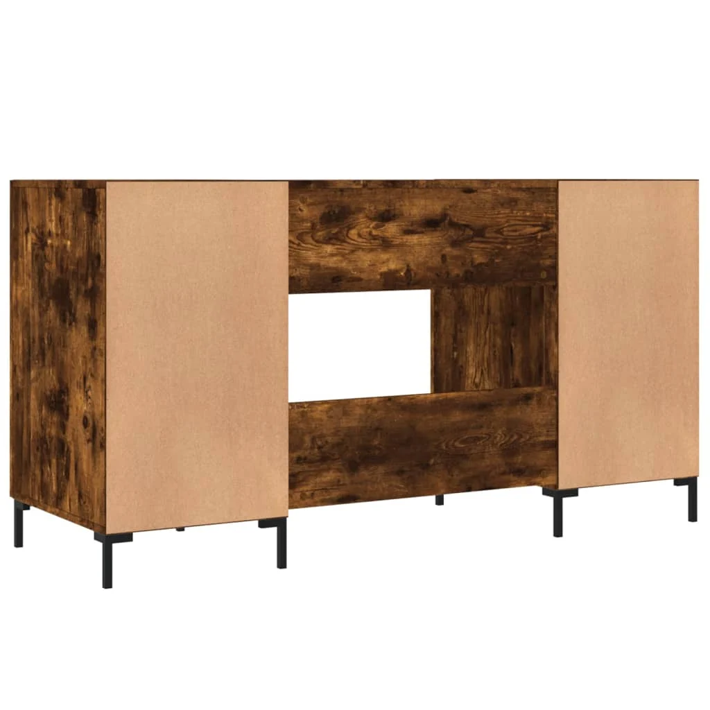 Bureau 140 x 50 x 75 cm chêne fumé bois d'ingénierie – modèle 7 – vue de dessus