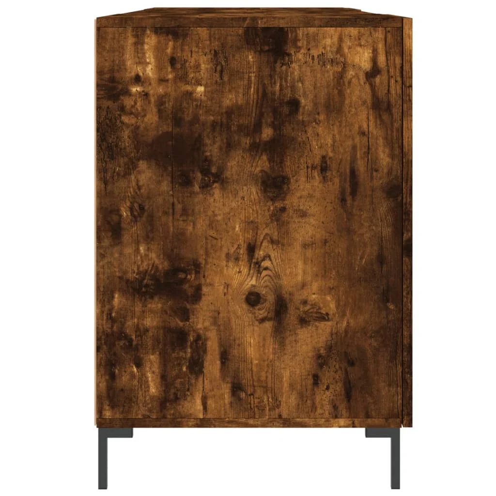 Bureau 140 x 50 x 75 cm chêne fumé bois d'ingénierie – modèle 7 – vue de dos