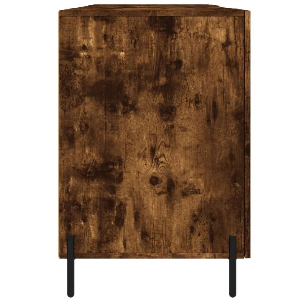 Bureau 140 x 50 x 75 cm chêne fumé bois d'ingénierie – modèle 8 – vue de dessus