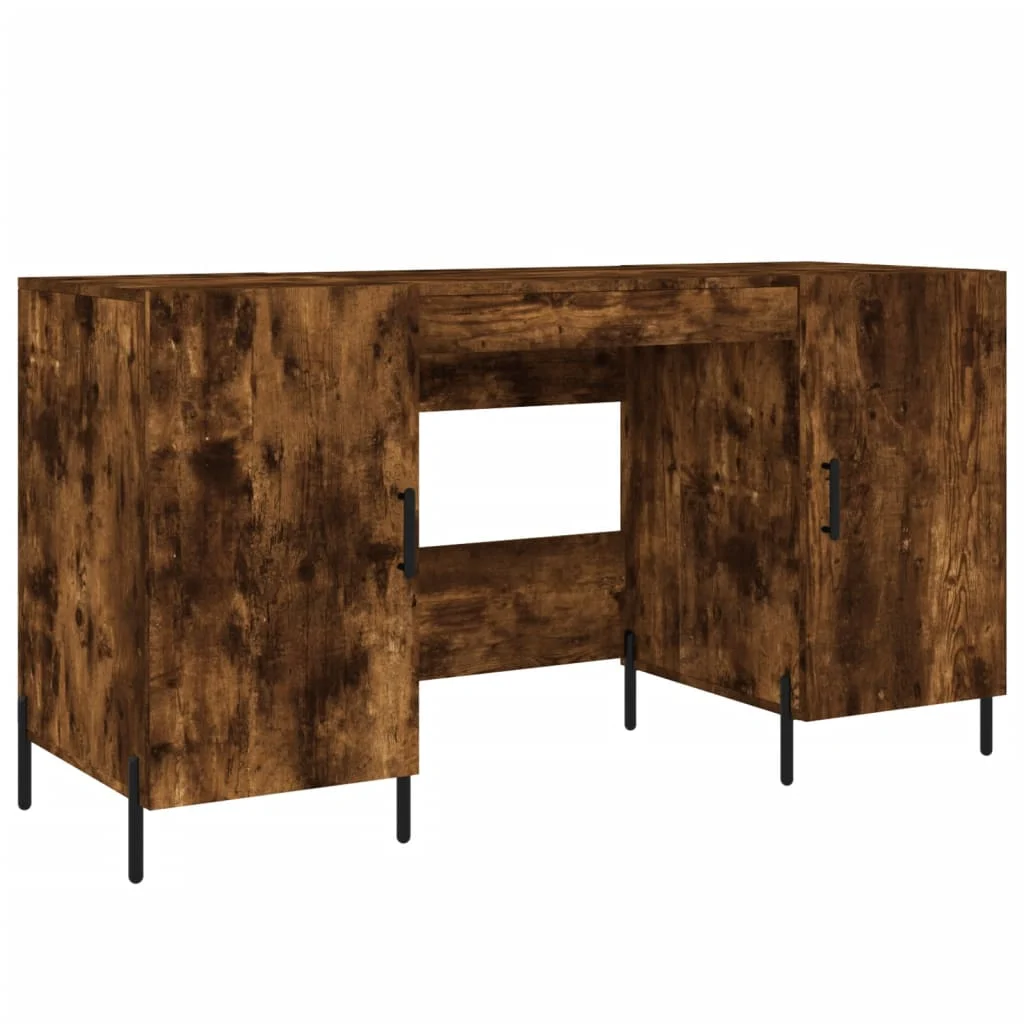Bureau 140 x 50 x 75 cm chêne fumé bois d'ingénierie – modèle 8 – vue de côté