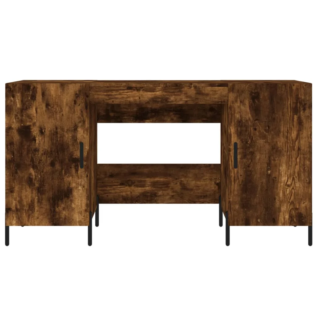 Bureau 140 x 50 x 75 cm chêne fumé bois d'ingénierie – modèle 8 – vue en situation