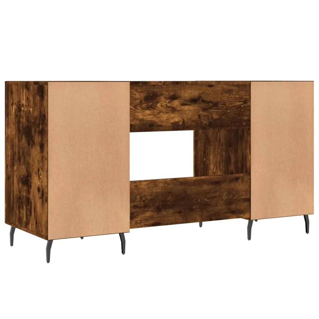 Bureau 140 x 50 x 75 cm chêne fumé bois d'ingénierie – modèle 9 – vue de dos