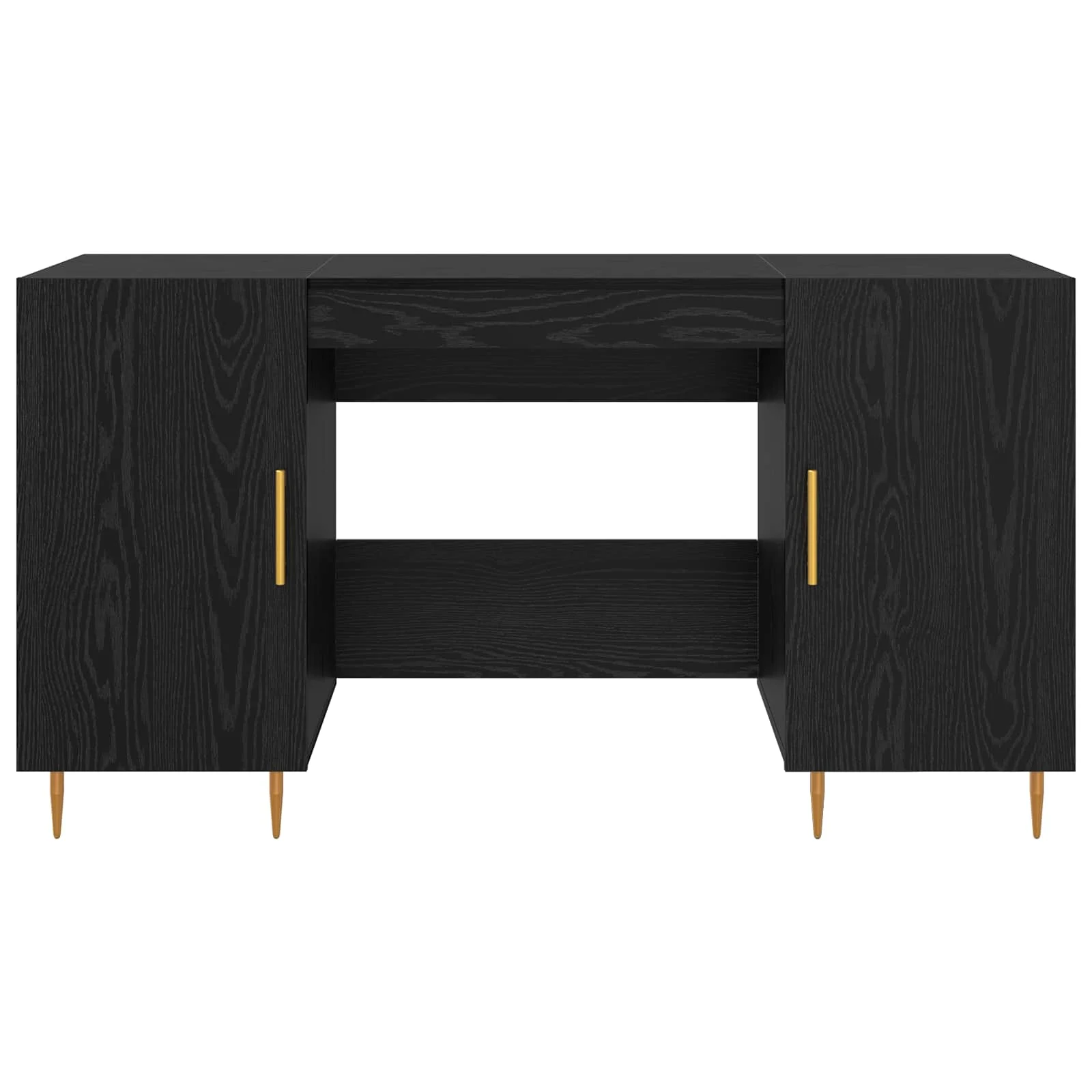 Bureau 140 x 50 x 75 cm chêne noir bois d'ingénierie – modèle 2 – vue de dos