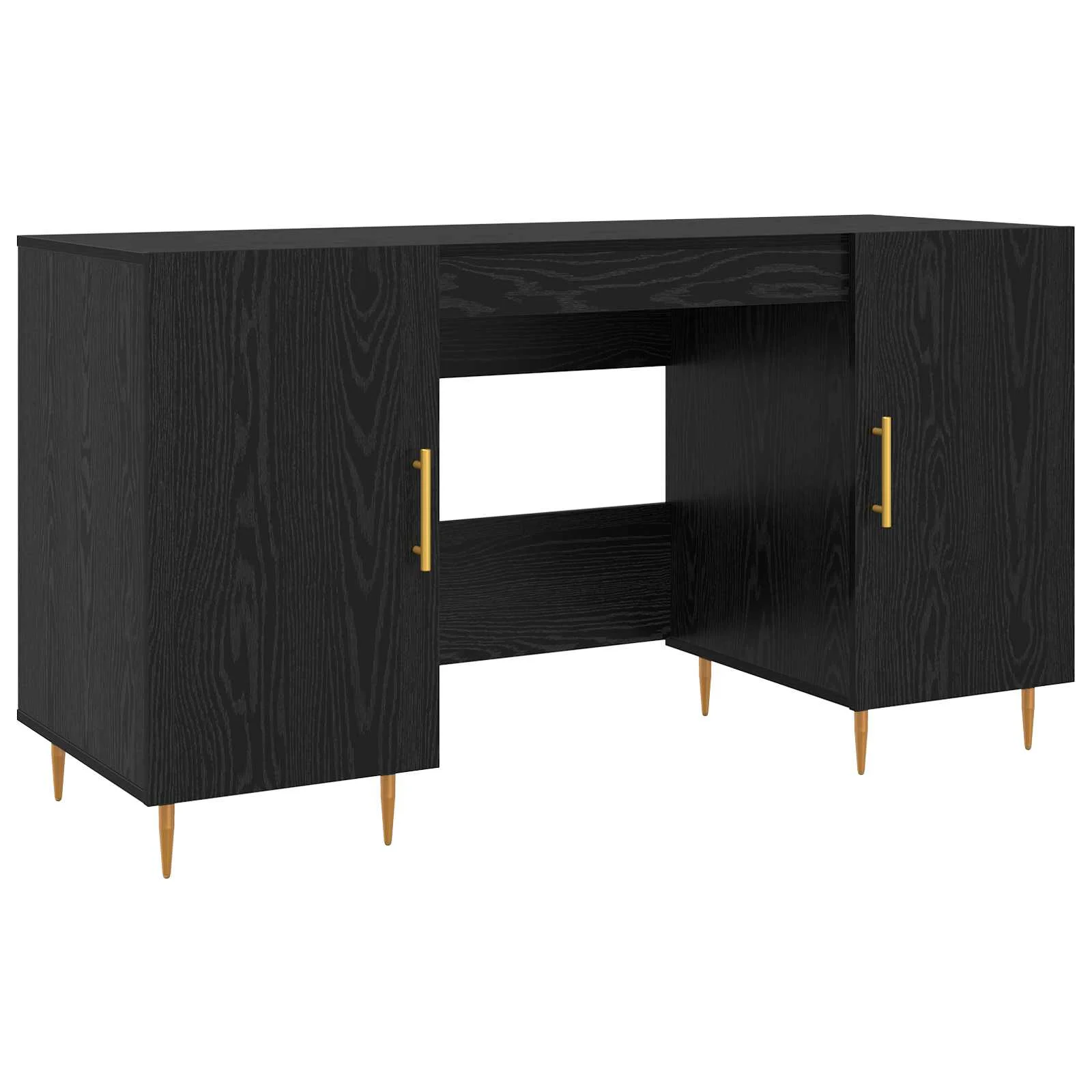 Bureau 140 x 50 x 75 cm chêne noir bois d'ingénierie – modèle 2 – vue de côté