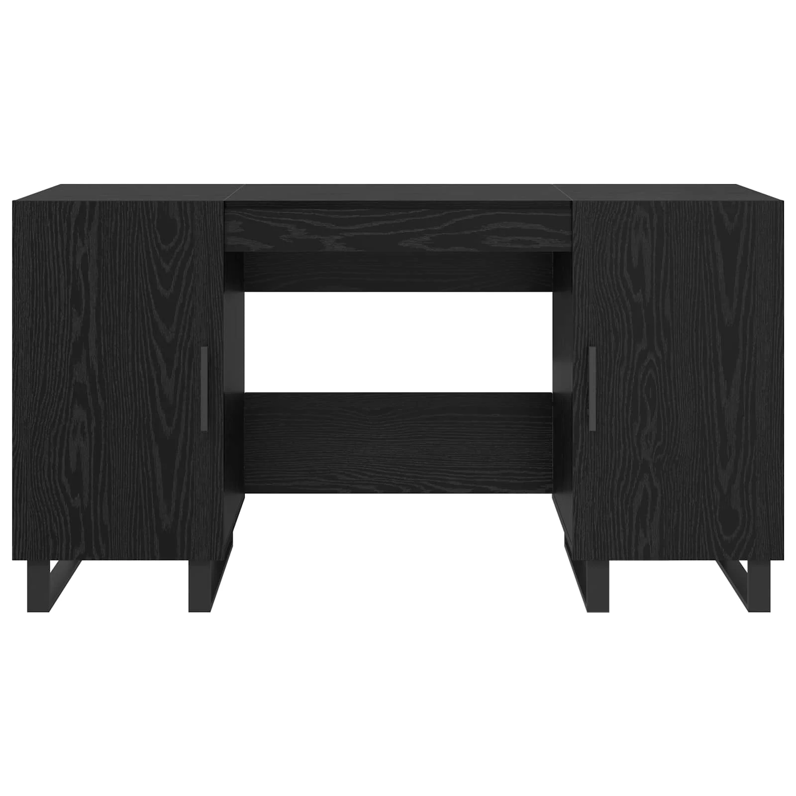 Bureau 140 x 50 x 75 cm chêne noir bois d'ingénierie – modèle 3 – vue de dos