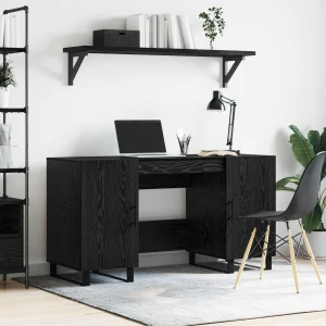 Bureau 140 x 50 x 75 cm chêne noir bois d'ingénierie – modèle 3 – vue d’ensemble