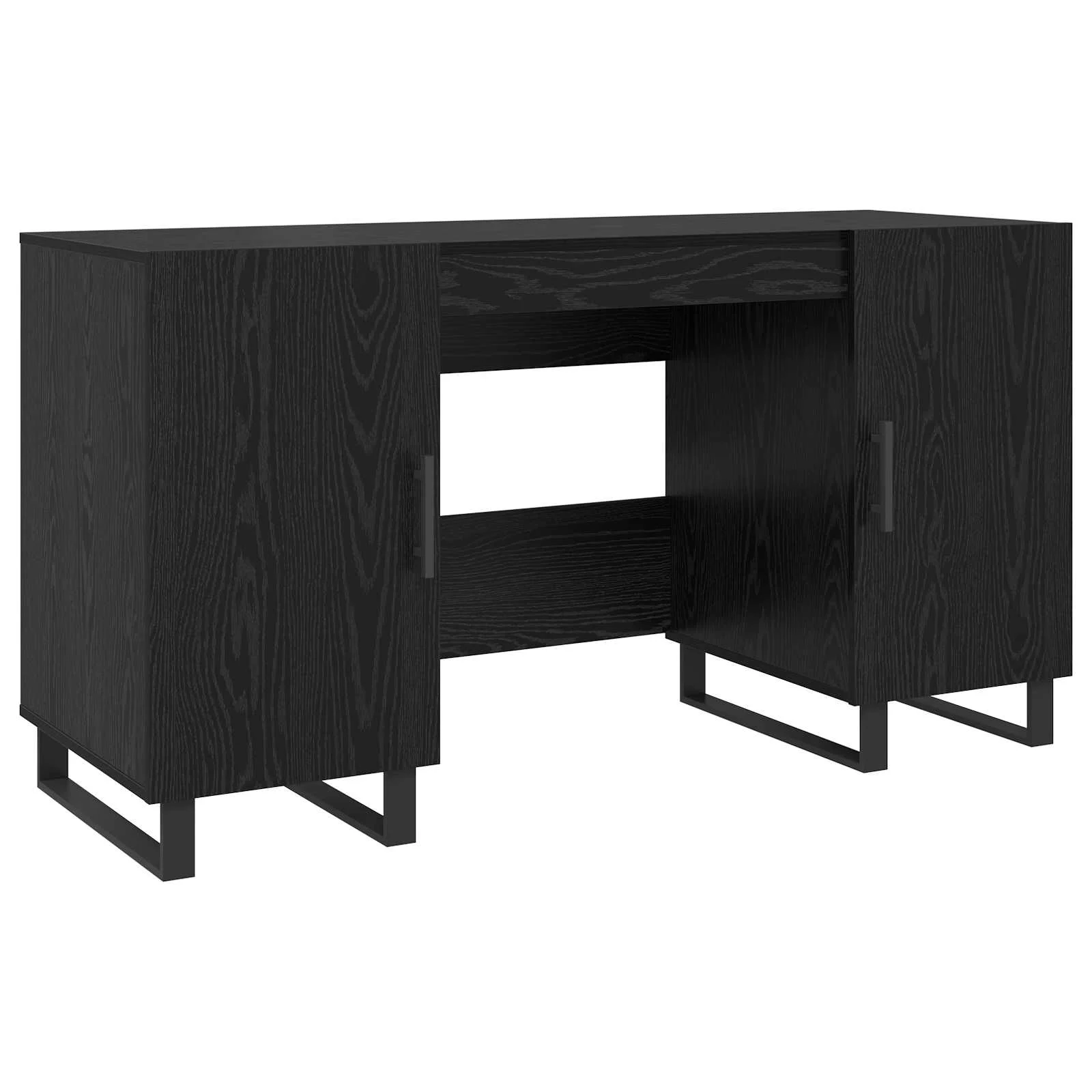 Bureau 140 x 50 x 75 cm chêne noir bois d'ingénierie – modèle 3 – vue de côté