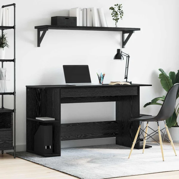 Bureau 140 x 50 x 75 cm chêne noir bois d'ingénierie – modèle 4 – vue d’ensemble