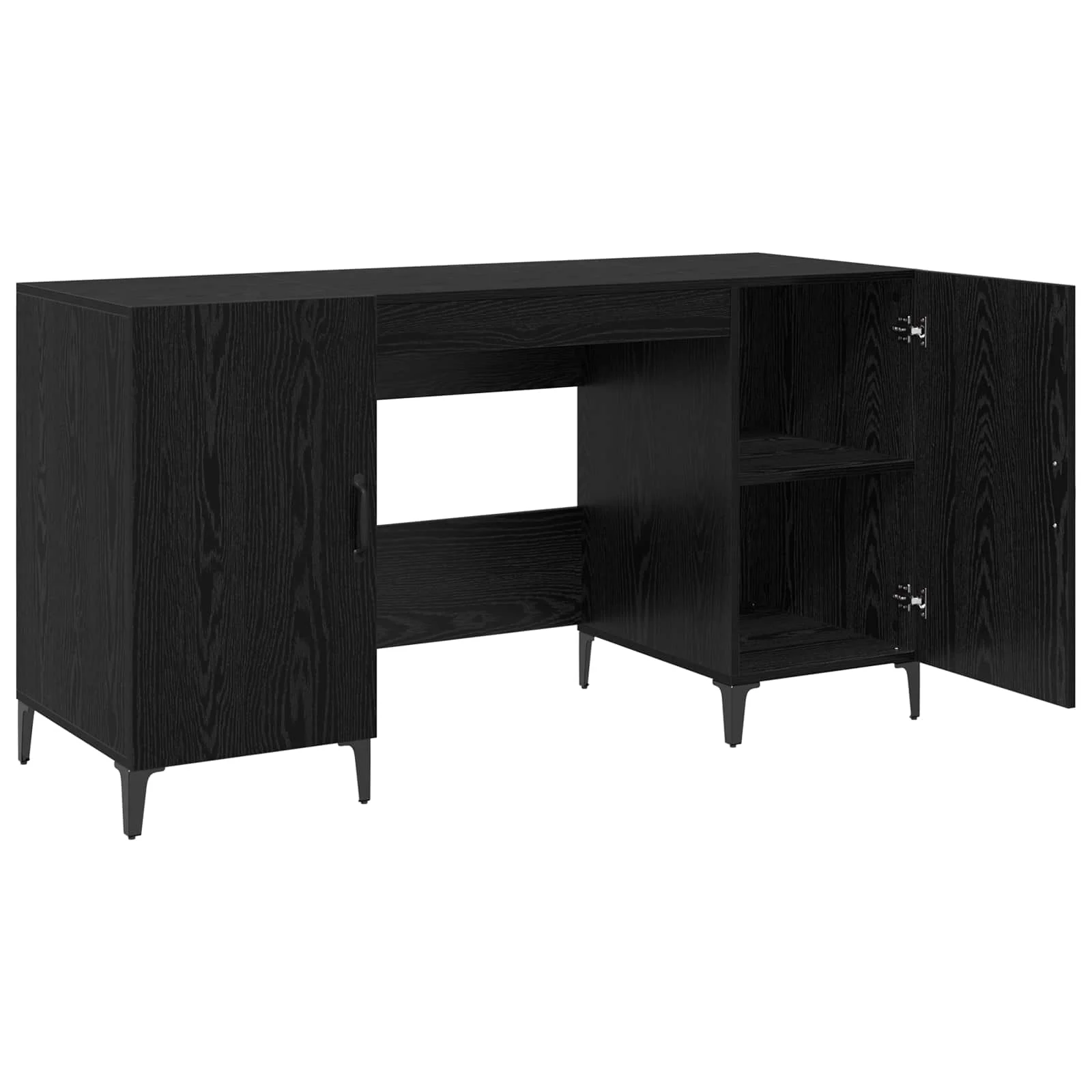 Bureau 140 x 50 x 75 cm chêne noir bois d'ingénierie – modèle 7 – vue de dessus