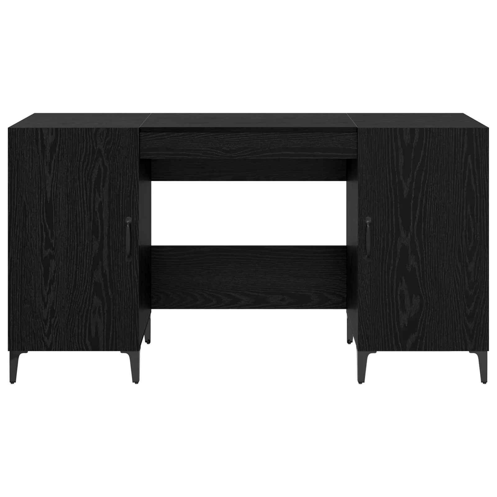Bureau 140 x 50 x 75 cm chêne noir bois d'ingénierie – modèle 7 – vue de dos