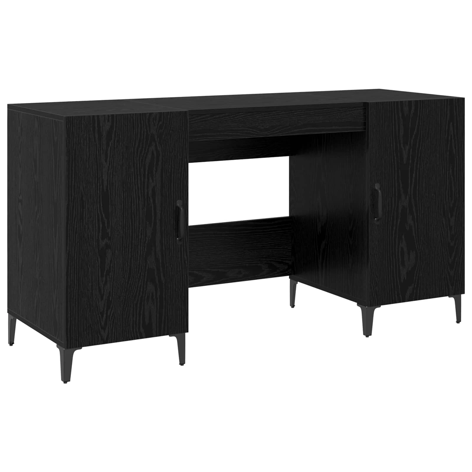 Bureau 140 x 50 x 75 cm chêne noir bois d'ingénierie – modèle 7 – vue de côté
