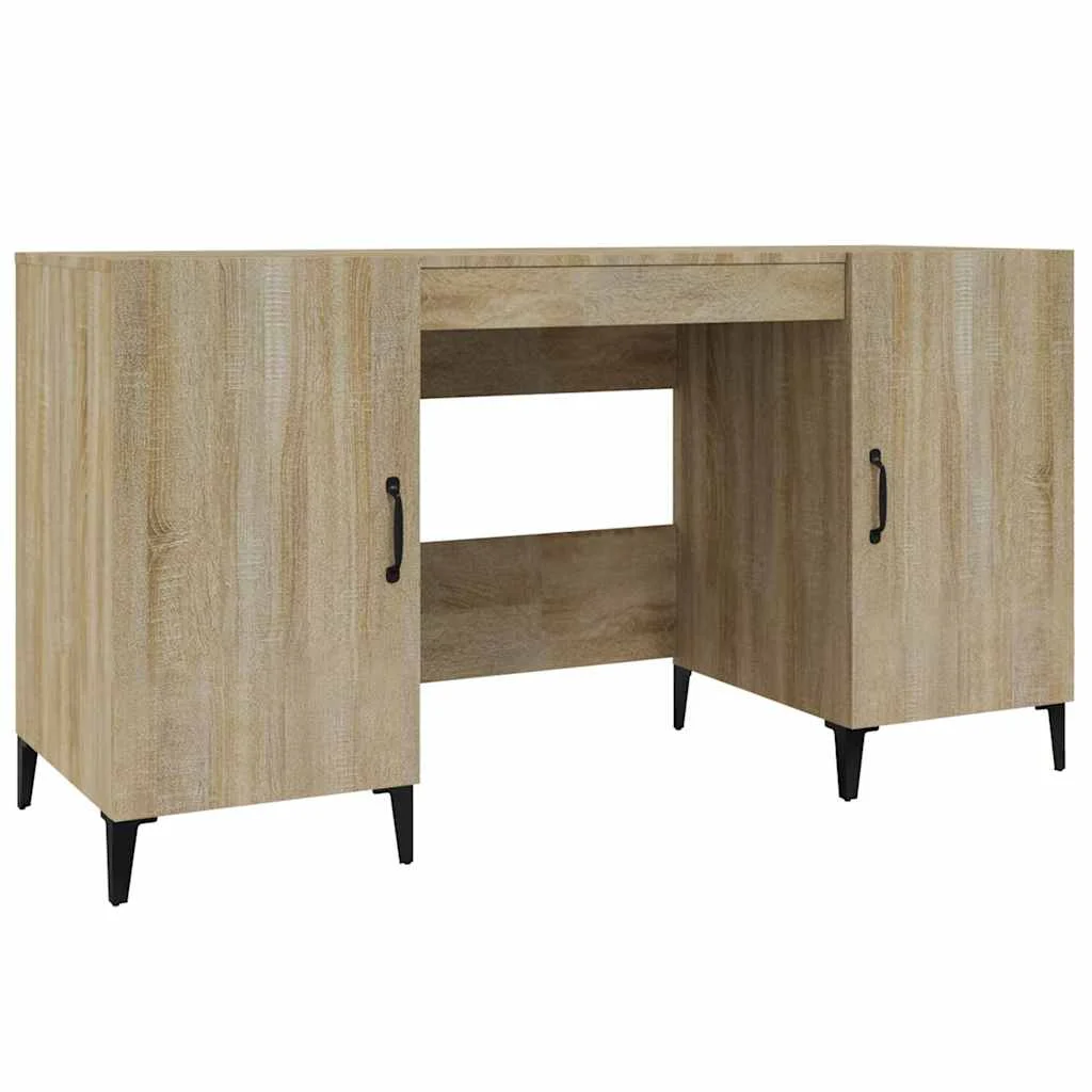 Bureau 140 x 50 x 75 cm chêne sonoma bois d'ingénierie – modèle 2 – vue de côté
