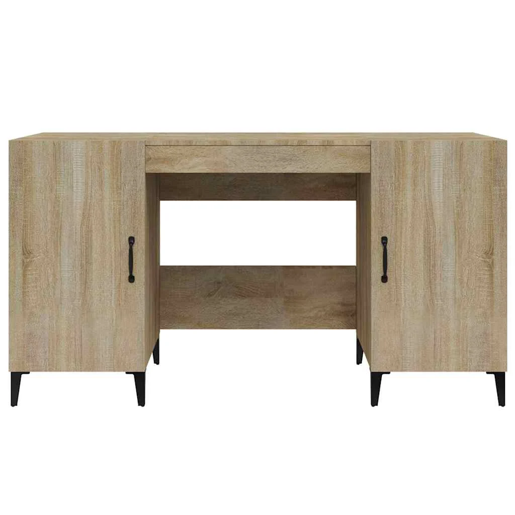 Bureau 140 x 50 x 75 cm chêne sonoma bois d'ingénierie – modèle 2 – vue en situation
