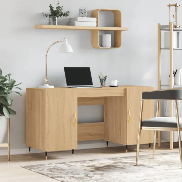 Bureau 140 x 50 x 75 cm chêne sonoma bois d'ingénierie – modèle 3 – vue d’ensemble