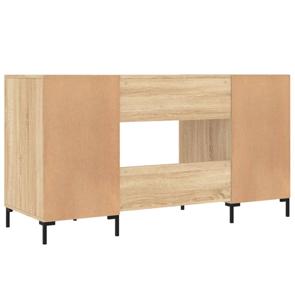 Bureau 140 x 50 x 75 cm chêne sonoma bois d'ingénierie – modèle 6 – vue de dessus