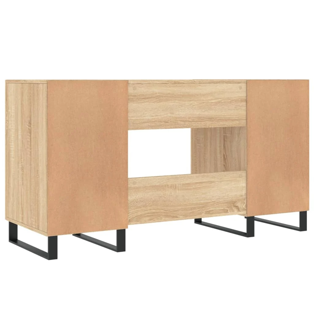 Bureau 140 x 50 x 75 cm chêne sonoma bois d'ingénierie – modèle 7 – vue de dessus