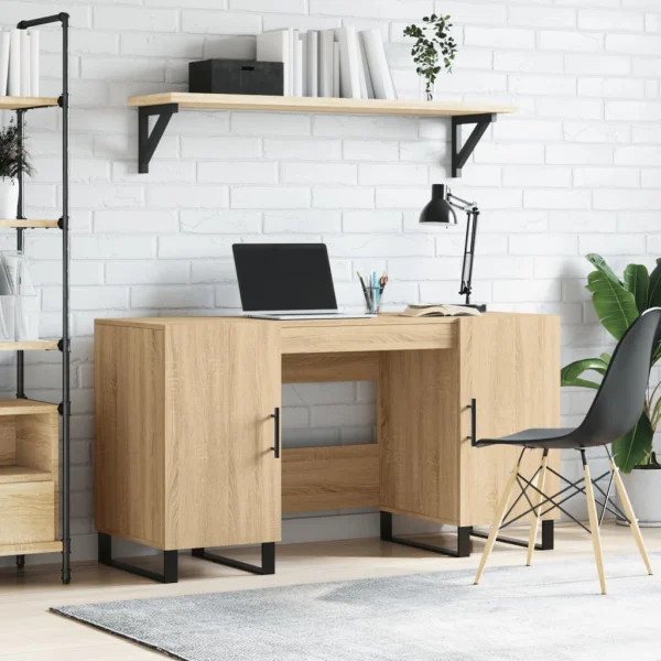 Bureau 140 x 50 x 75 cm chêne sonoma bois d'ingénierie – modèle 7 – vue d’ensemble
