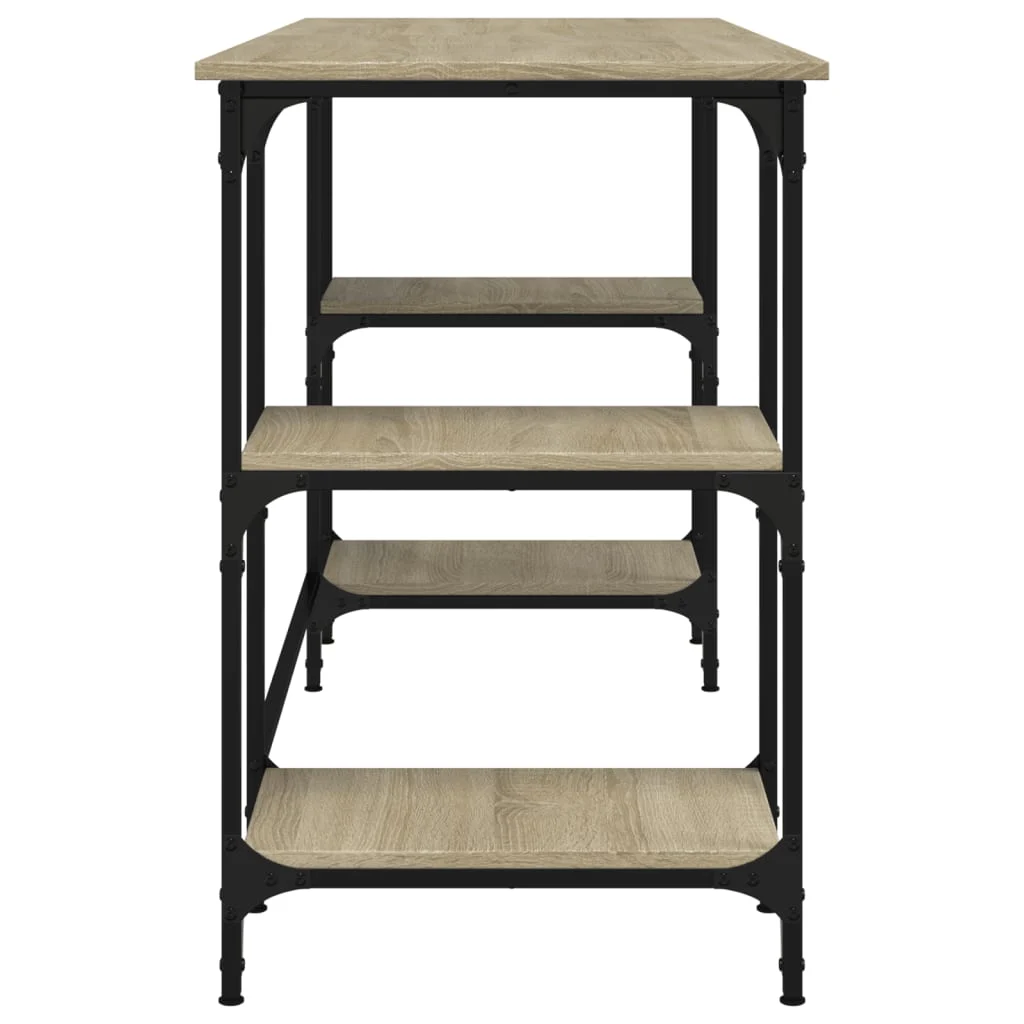 Bureau 140 x 50 x 75 cm chêne sonoma bois d'ingénierie – modèle 9 – vue de dessus