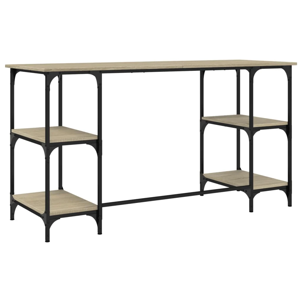 Bureau 140 x 50 x 75 cm chêne sonoma bois d'ingénierie – modèle 9 – vue de dos