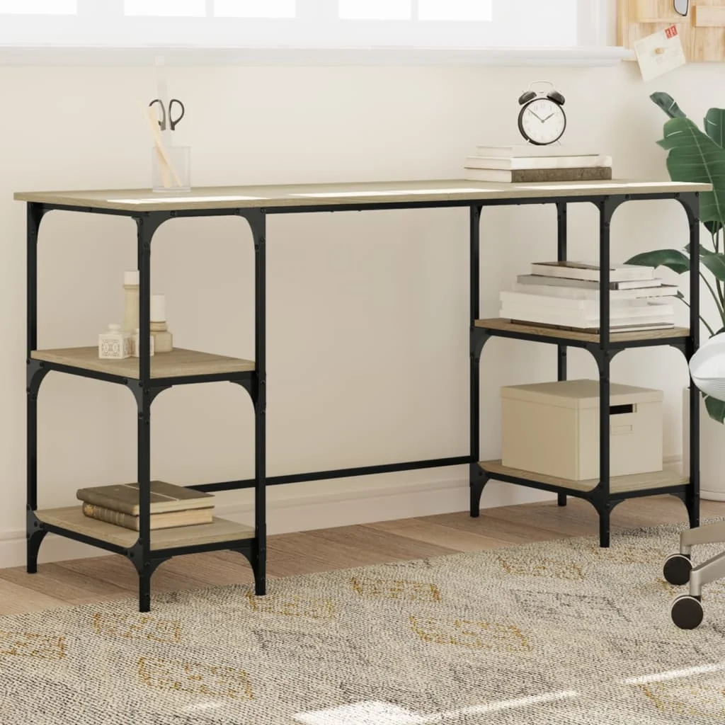 Bureau 140 x 50 x 75 cm chêne sonoma bois d'ingénierie – modèle 9 – vue d’ensemble