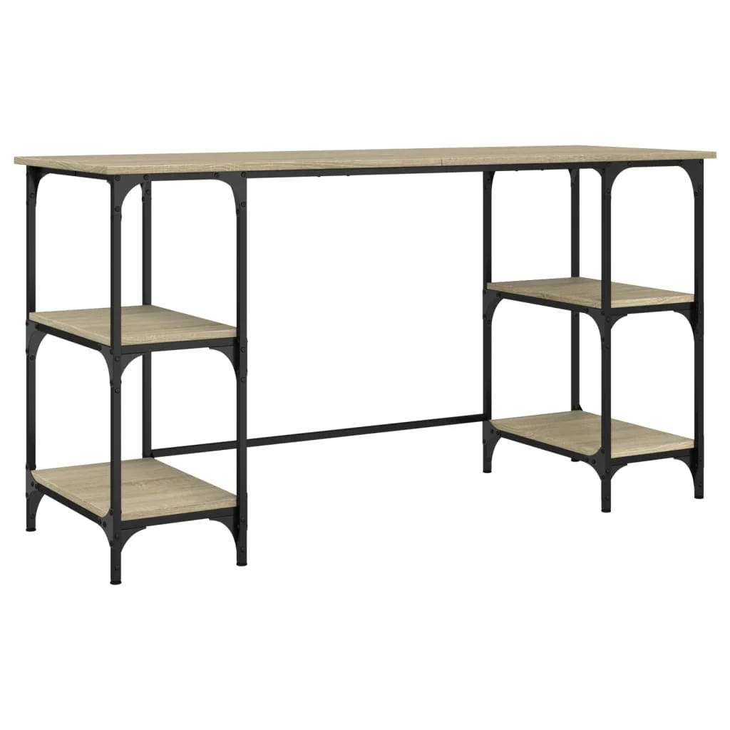 Bureau 140 x 50 x 75 cm chêne sonoma bois d'ingénierie – modèle 9 – vue de côté