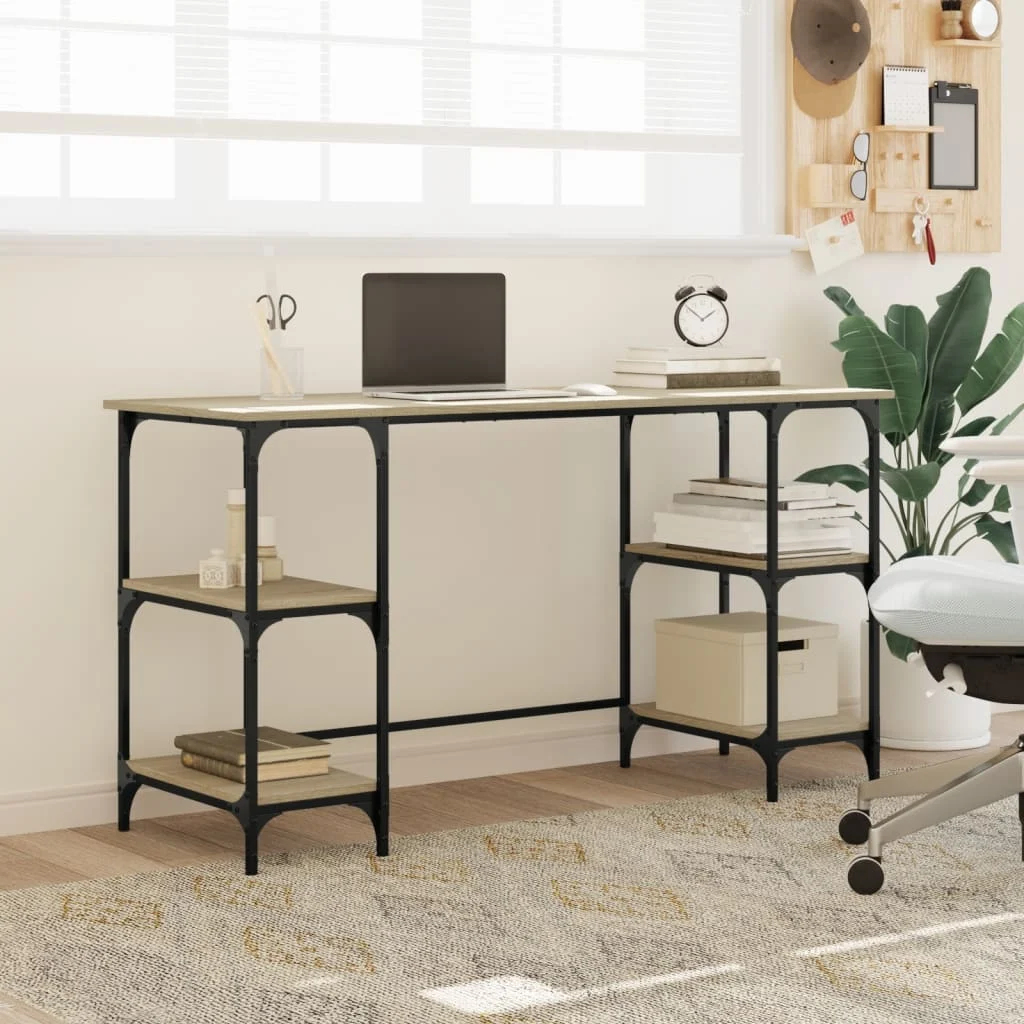 Bureau 140 x 50 x 75 cm chêne sonoma bois d'ingénierie – modèle 9 – vue de détail
