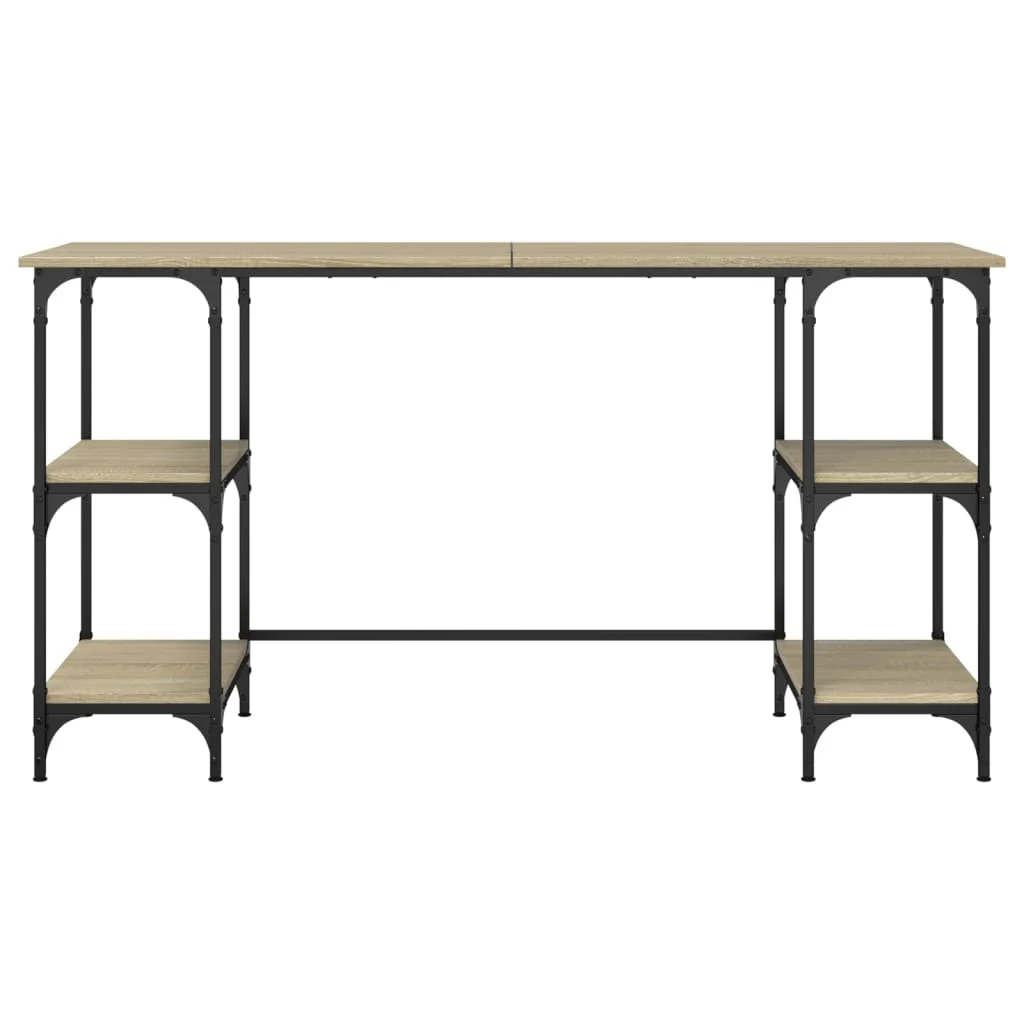 Bureau 140 x 50 x 75 cm chêne sonoma bois d'ingénierie – modèle 9 – vue en situation