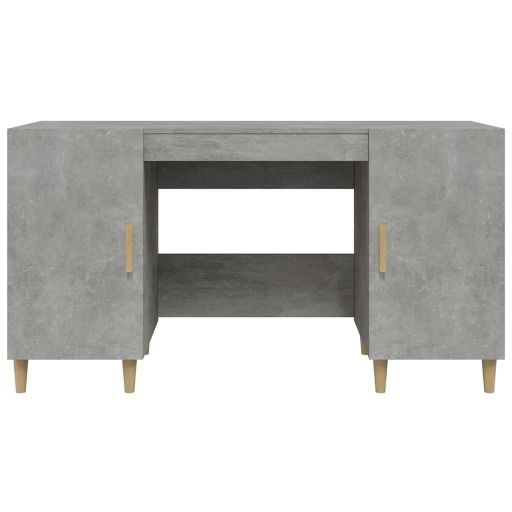 Bureau 140 x 50 x 75 cm gris béton bois d'ingénierie – vue en situation