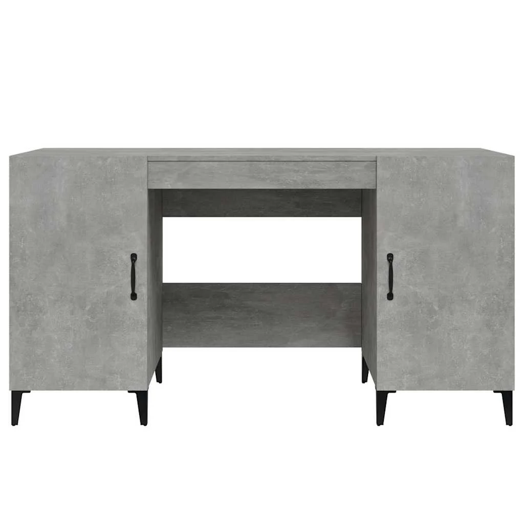 Bureau 140 x 50 x 75 cm gris béton bois d'ingénierie – modèle 2 – vue en situation