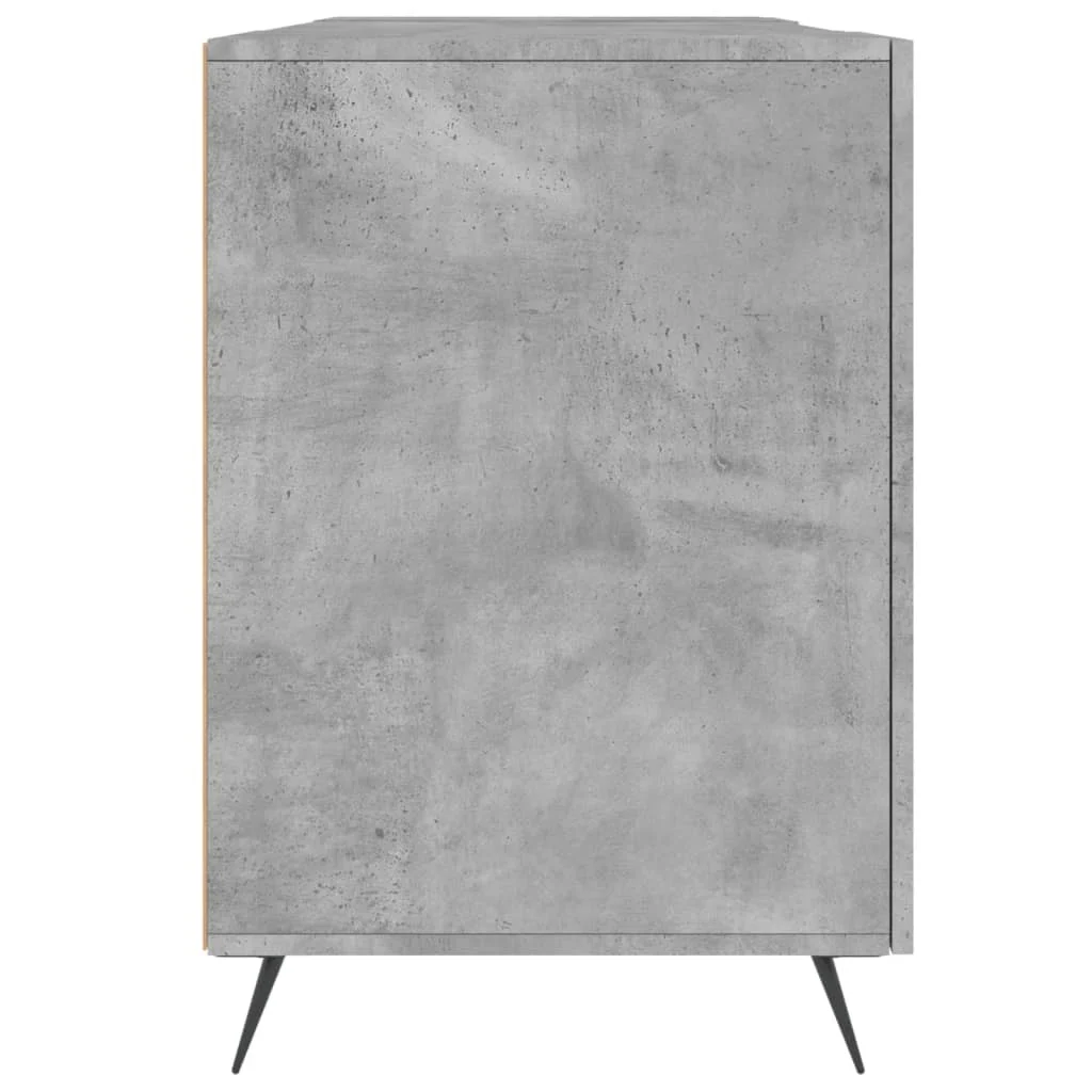 Bureau 140 x 50 x 75 cm gris béton bois d'ingénierie – modèle 3 – vue de dos