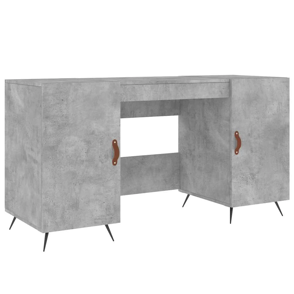 Bureau 140 x 50 x 75 cm gris béton bois d'ingénierie – modèle 3 – vue de côté
