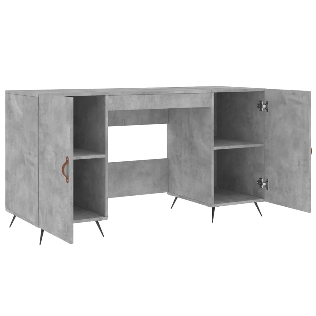 Bureau 140 x 50 x 75 cm gris béton bois d'ingénierie – modèle 3 – vue de détail