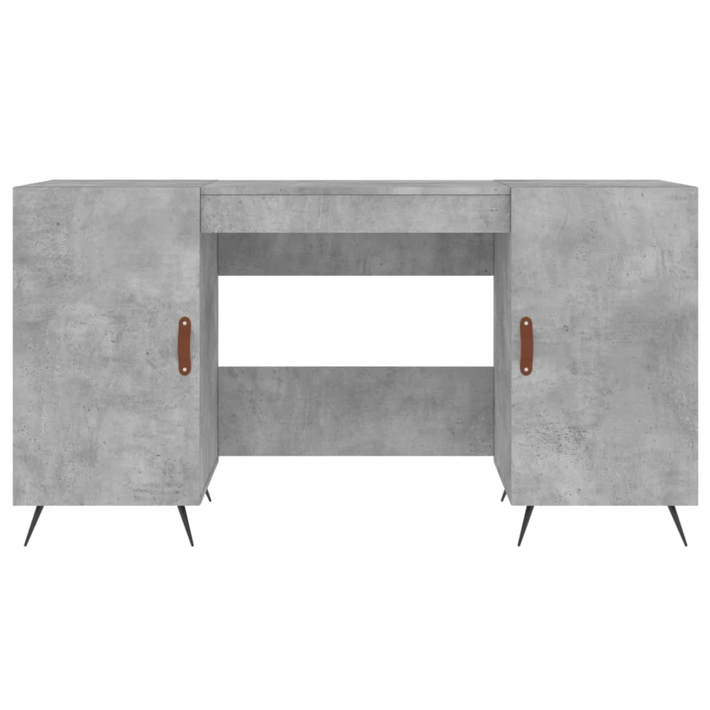 Bureau 140 x 50 x 75 cm gris béton bois d'ingénierie – modèle 3 – vue en situation