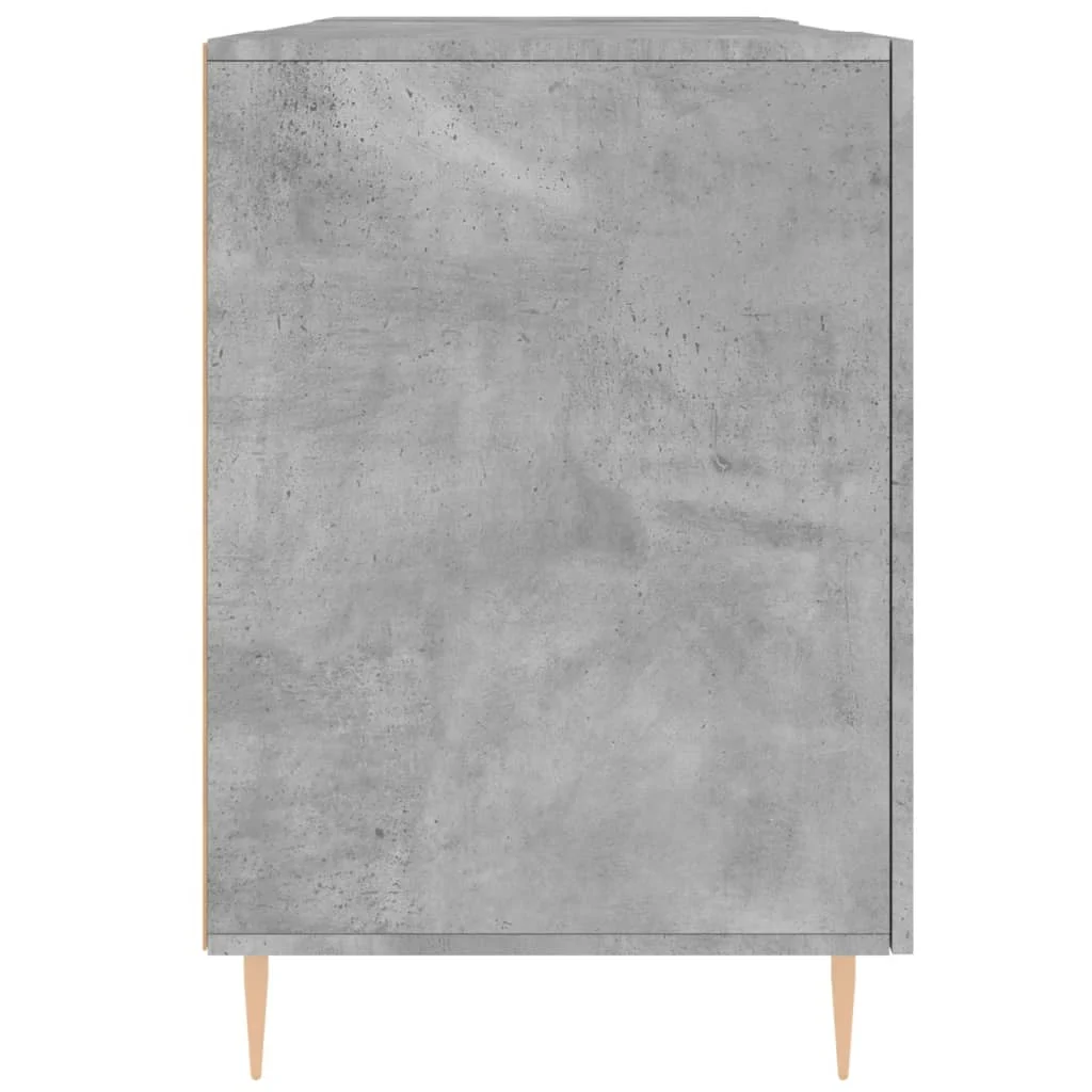 Bureau 140 x 50 x 75 cm gris béton bois d'ingénierie – modèle 5 – vue de dessus