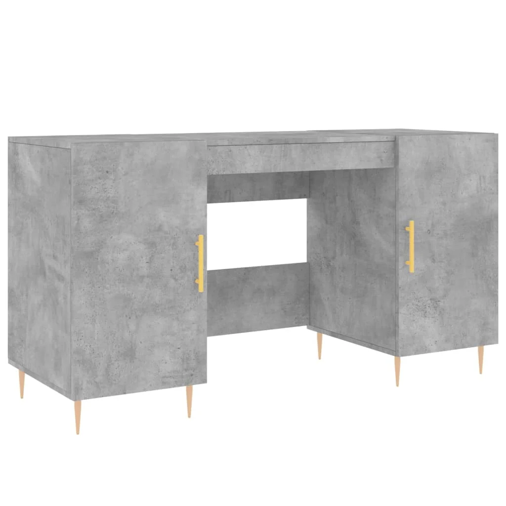 Bureau 140 x 50 x 75 cm gris béton bois d'ingénierie – modèle 5 – vue de côté