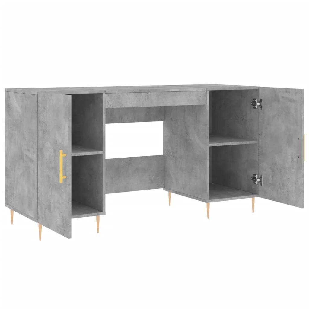 Bureau 140 x 50 x 75 cm gris béton bois d'ingénierie – modèle 5 – vue de détail