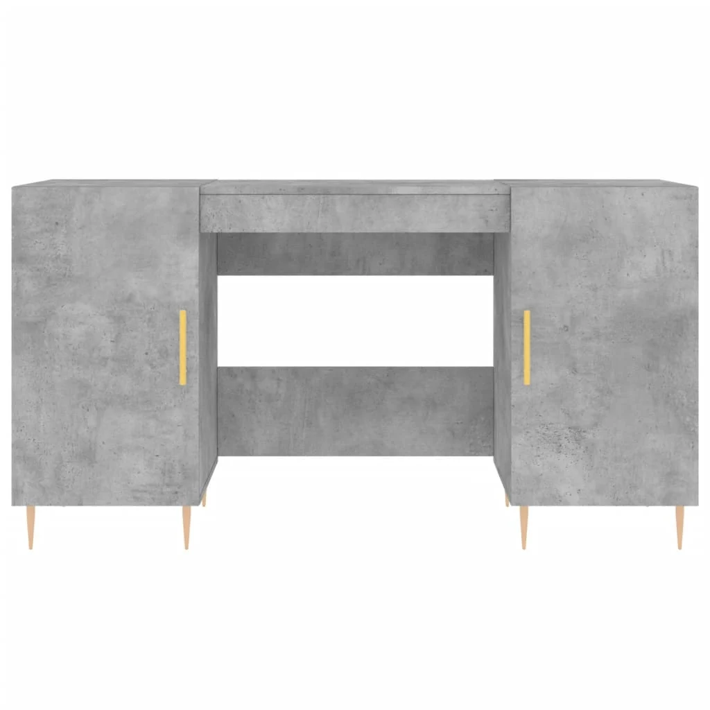 Bureau 140 x 50 x 75 cm gris béton bois d'ingénierie – modèle 5 – vue en situation