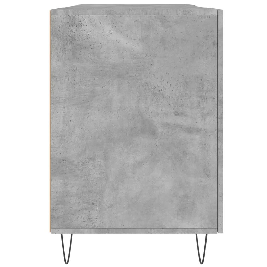 Bureau 140 x 50 x 75 cm gris béton bois d'ingénierie – modèle 6 – vue de dos