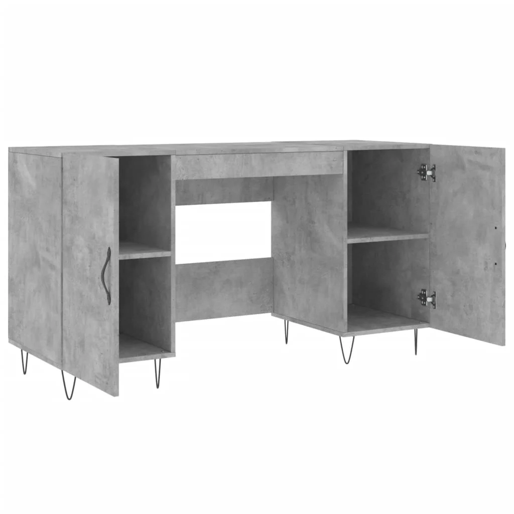 Bureau 140 x 50 x 75 cm gris béton bois d'ingénierie – modèle 6 – vue de détail