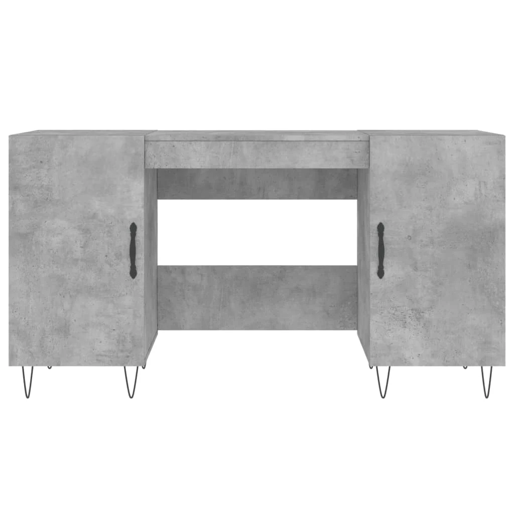 Bureau 140 x 50 x 75 cm gris béton bois d'ingénierie – modèle 6 – vue en situation